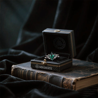 Nordic Floral Alexandrite Ring Set