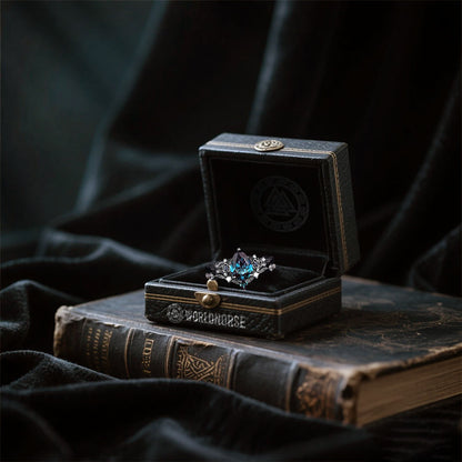 Nordic Floral Alexandrite Ring Set