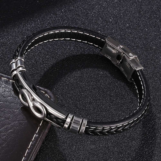 Infinity Eight Leather Bracelet