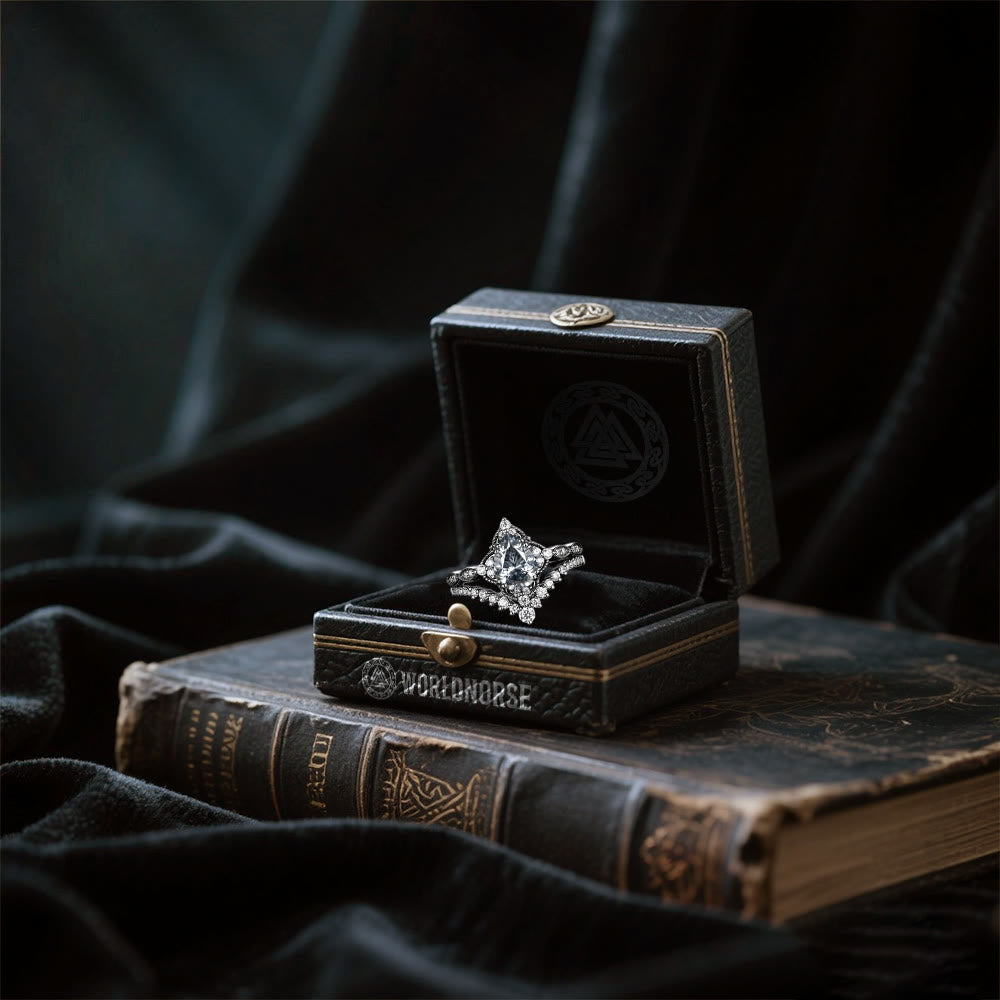 Tear of Freyja – Queen's Radiant Crown Ring Set
