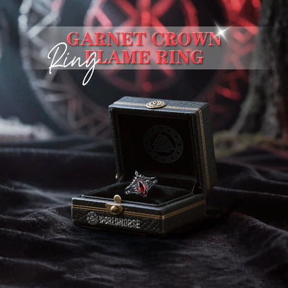 Garnet Crown Flame Ring