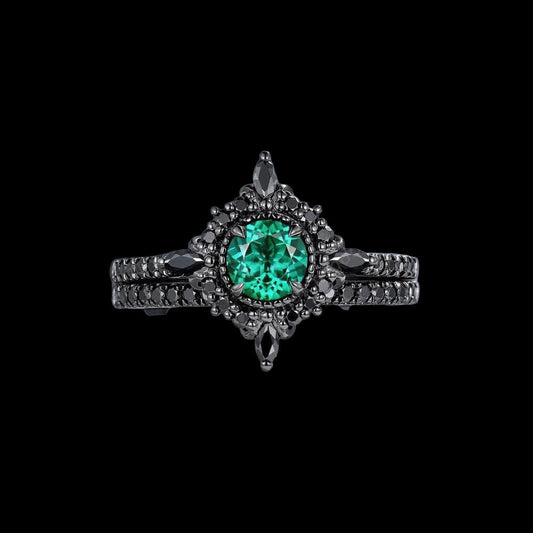 Emerald Norse Frost Ring