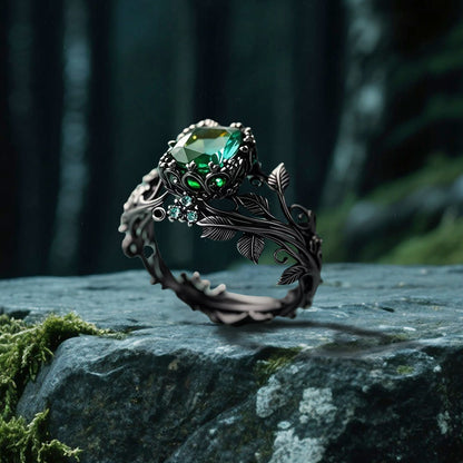 Emerald Yggdrasil Ring