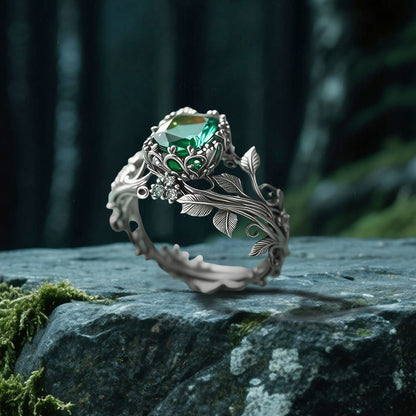 Emerald Yggdrasil Ring