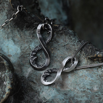 Handcrafted 999 Silver Infinity Mountain Necklace