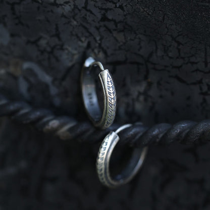 925 Sterling Silver Gothic Engraved Silver Earrings