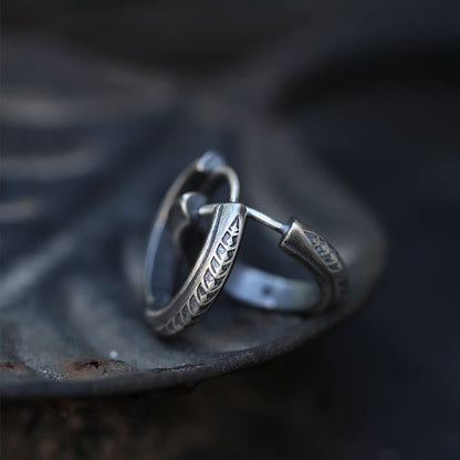 925 Sterling Silver Gothic Engraved Silver Earrings