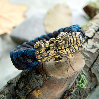 Viking Tiger Head Paracord Braided Bracelet