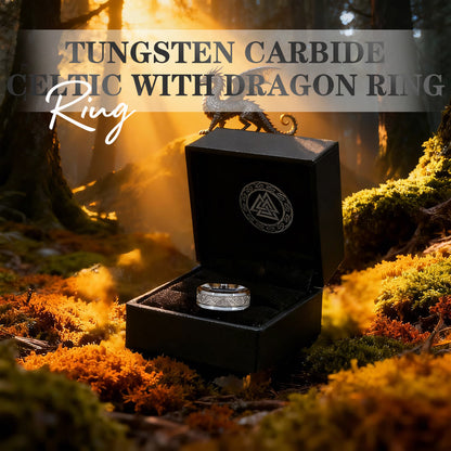 Tungsten Carbide Celtic with Dragon Ring