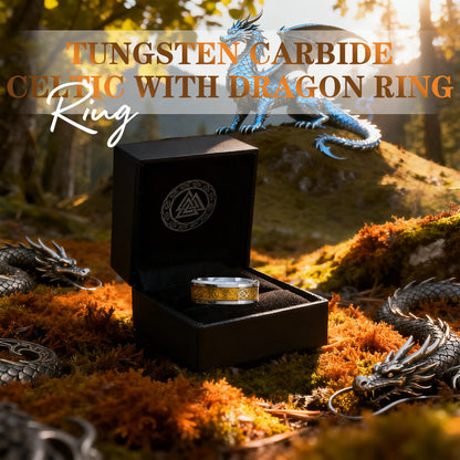 Tungsten Carbide Celtic with Dragon Ring