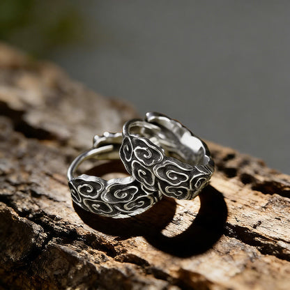Carved Cloud Texture Vintage Style Earrings