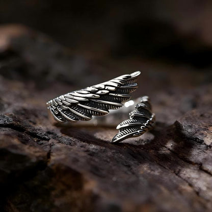 Forged Raven Wing Weft Ring