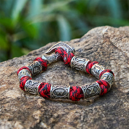 Viking Axe Rune Intertwine Braided Bracelet