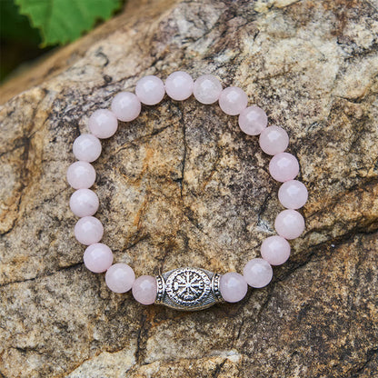 Viking Runes Vegvisir Crystal Beaded Bracelet