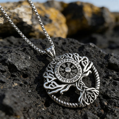 Vegvisir Rune Yggdrasil Necklace
