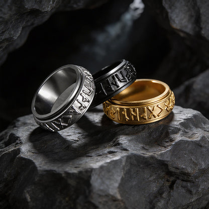 Classic Norse Rune Spinnner Ring