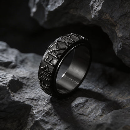 Classic Norse Rune Spinnner Ring