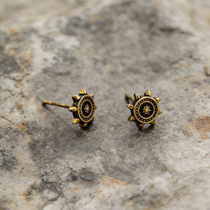 Viking Rudder Textured Rustic Earrings
