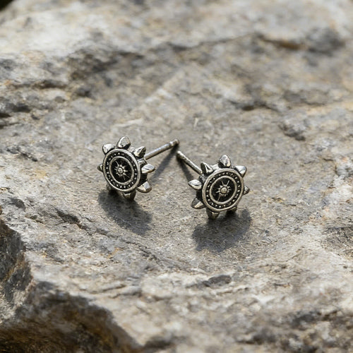 Viking Rudder Textured Rustic Earrings