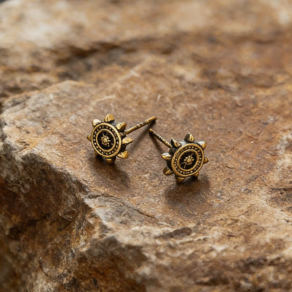 Viking Rudder Textured Rustic Earrings
