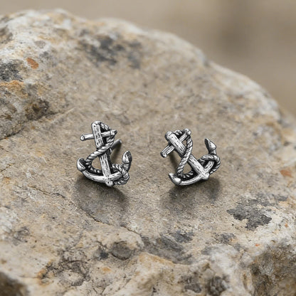 Viking Anchor Rope Wrapped Rustic Earrings