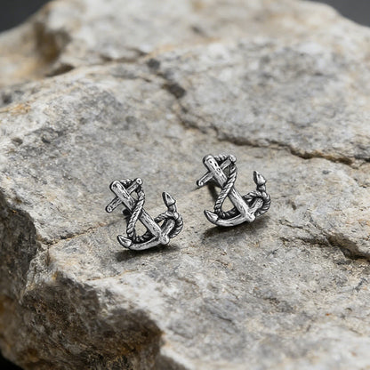 Viking Anchor Rope Wrapped Rustic Earrings