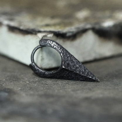 Handcrafted 925 Silver Spearhead Textured Earrings