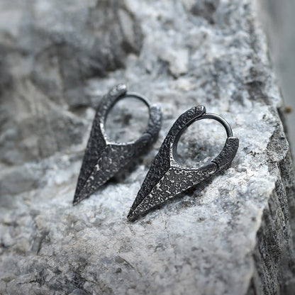 Handcrafted 925 Silver Spearhead Textured Earrings