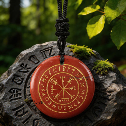 Vegvisir Rune Guidance Crystal Necklace