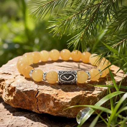 Viking Runes Courage Blessing Crystal Beaded Bracelet
