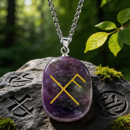 Gibo Auja Luck Rune Crystal Necklace