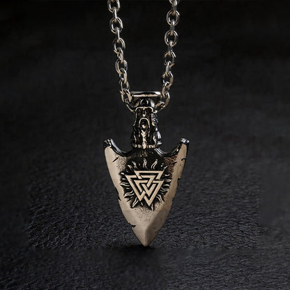 Vegvisir Valknut Retro Arrowhead Necklace