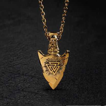 Vegvisir Valknut Retro Arrowhead Necklace