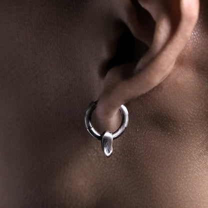 Handcrafted 925 Silver Forged Vintage Ring Hoop Earrings