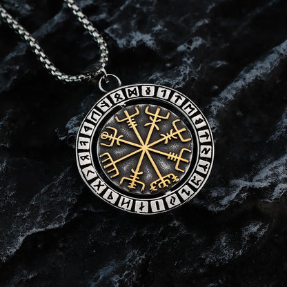 Double Sided Celtic Knot Rune Valknut Spinner Necklace
