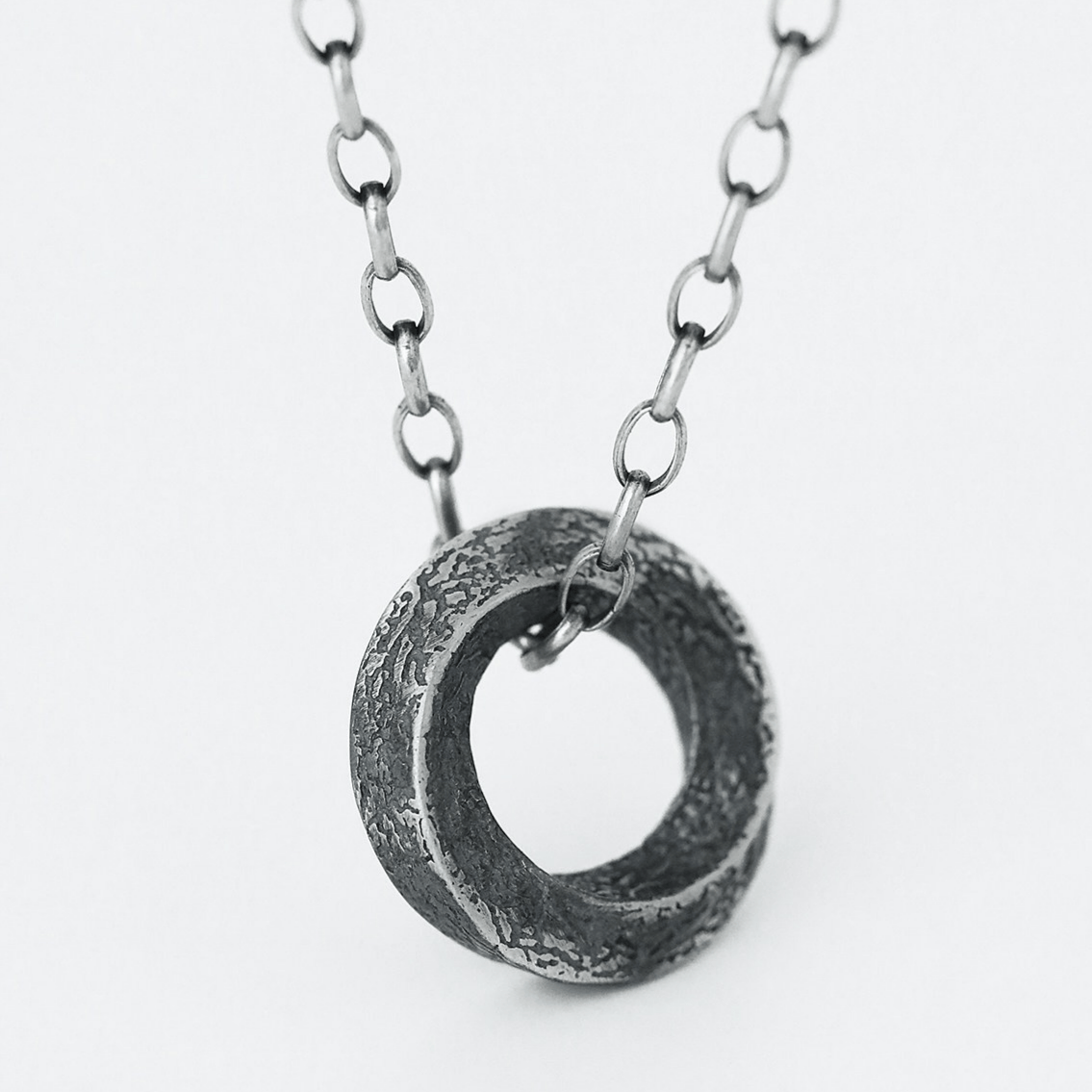 Handcrafted 999 Silver Mobius Strip Necklace