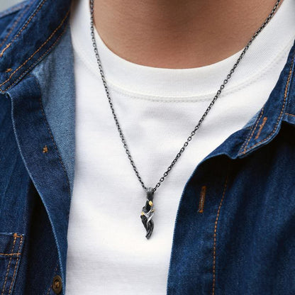 Handcrafted 999 Silver Withered Wood Twisted Vine Gold Leaf Necklace