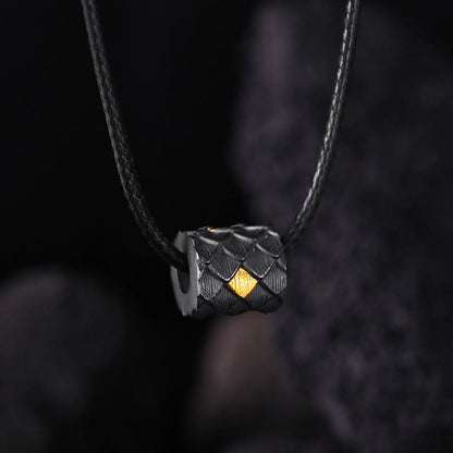 Handcrafted 999 Silver Dragon Scale Barrel Bead Necklace