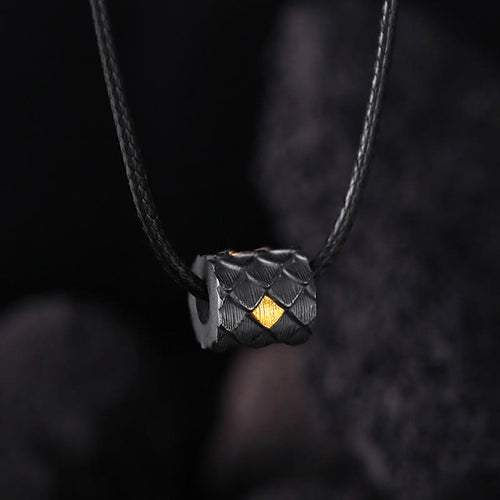 Handcrafted 999 Silver Dragon Scale Barrel Bead Necklace