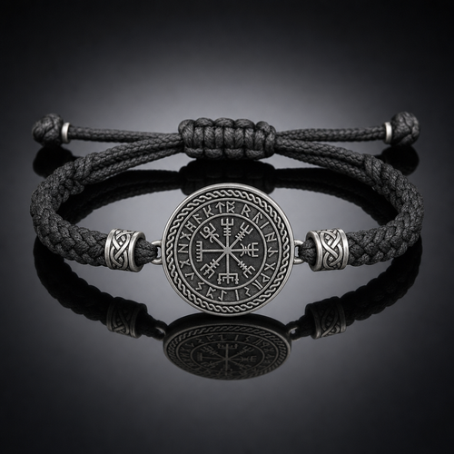 Vegvisir Slider-Knot Cord Bracelet for Men