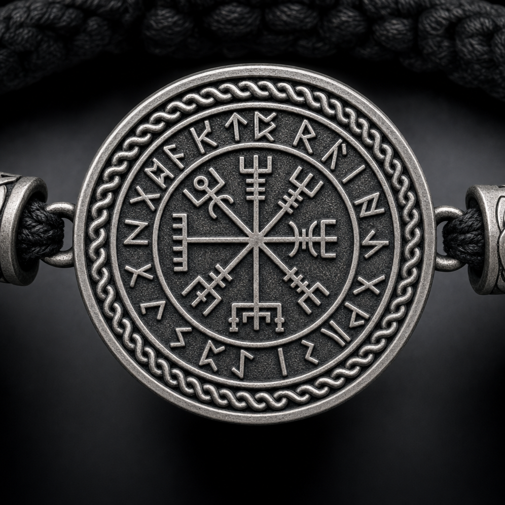 Vegvisir Slider-Knot Cord Bracelet for Men