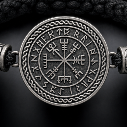 Vegvisir Slider-Knot Cord Bracelet for Men