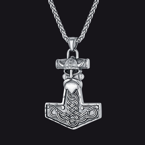 Viking Mjolnir Thor Hammer Necklace Odin Pendant For Men