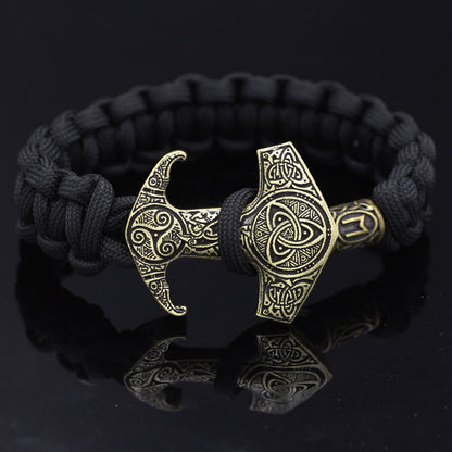 Odin Rune Bead Thor Hammer Mjolnir Bracelet
