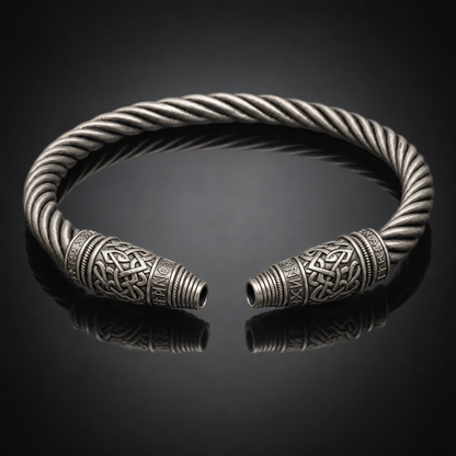 Norse Twisted Torc Neck Ring for Men