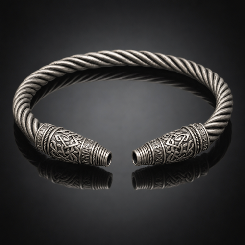 Norse Twisted Torc Neck Ring for Men