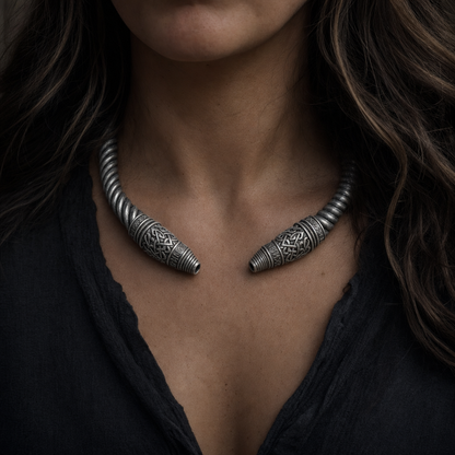 Norse Twisted Torc Neck Ring for Men