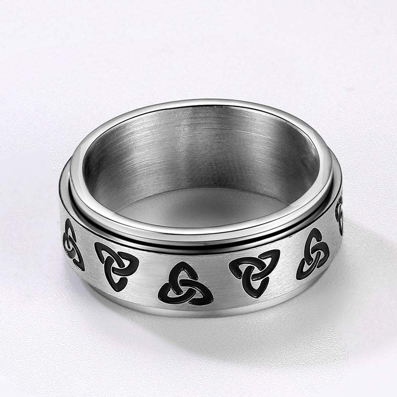Celtic Knot Fidget Band Ring for Anxiety for Men
