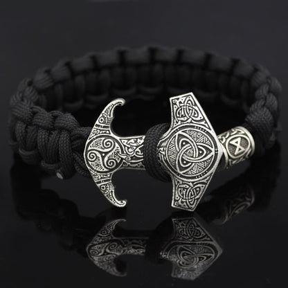 Odin Rune Bead Thor Hammer Mjolnir Bracelet