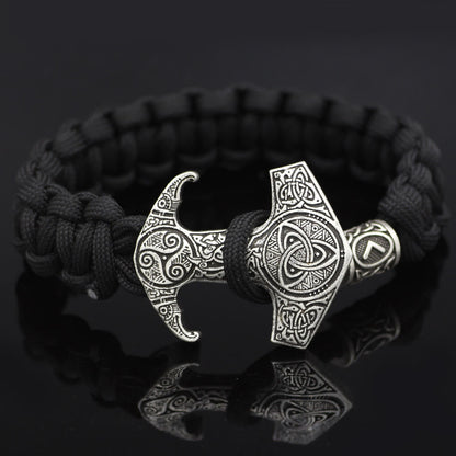 Odin Rune Bead Thor Hammer Mjolnir Bracelet